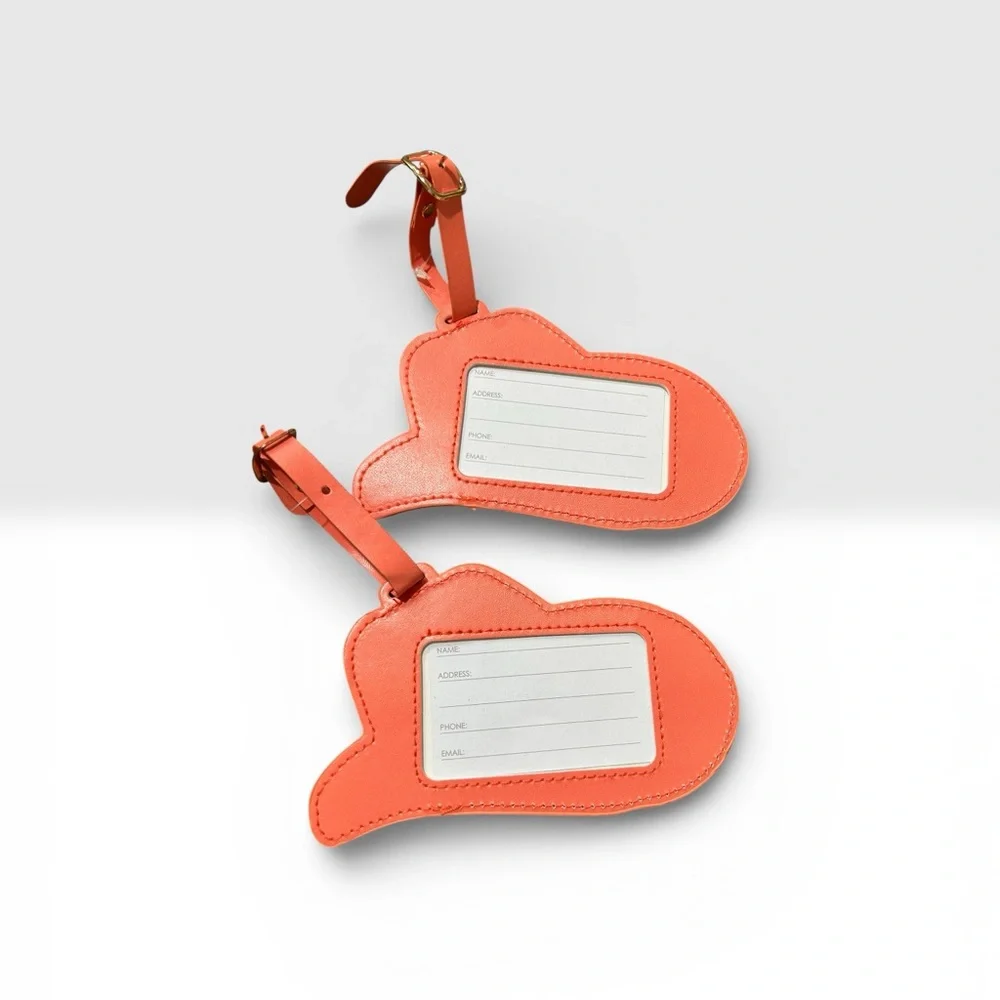 NWT Set of two pink glittery cowboy hat luggage tags - Picture 4 of 5